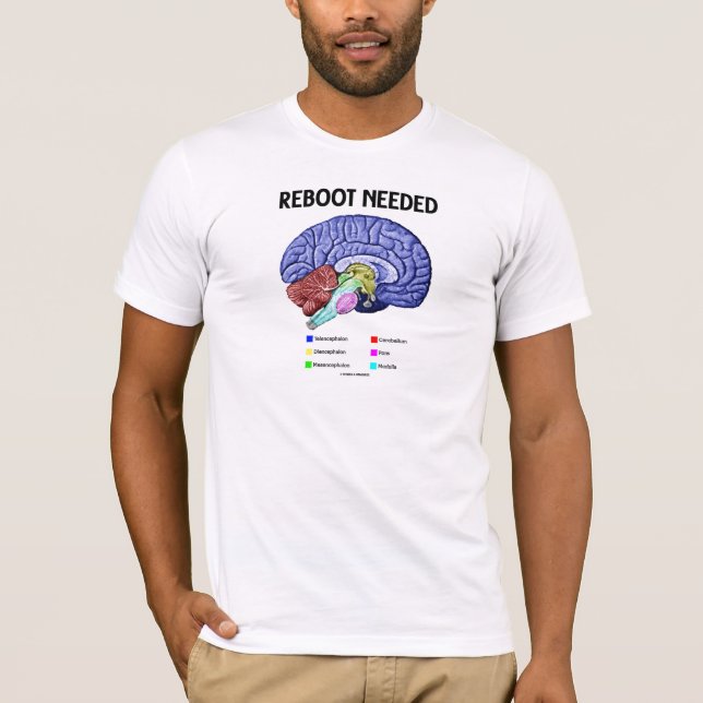 Nödvändig omstart (Anatomical Brain Humor) Tee Shirt (Framsida)