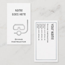 "Nödvändiga" dykninginstruktörvisitkortar