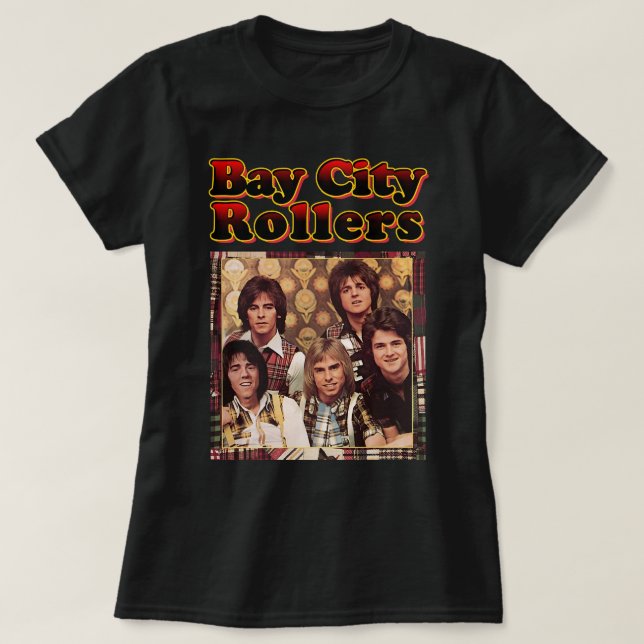 Nödvändiga presenter Band Bay City Rollers Music S T Shirt (Design framsida)