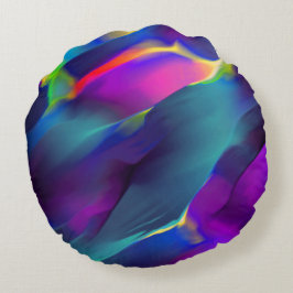 Nödvändighet och färgad, blått dominerar rund kudde