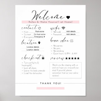 Nödvändigt Info Sign för Airbnb - Airbnb House Reg Poster