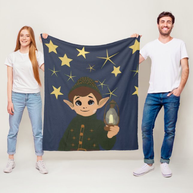 Noël Adorable Elfe et Nuit Étoilée Fleecefilt (På plats)
