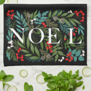 NOEL and Greenery Black Kökshandduk