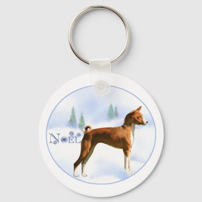 Noel Basenji Keychain Nyckelring (Framsida)