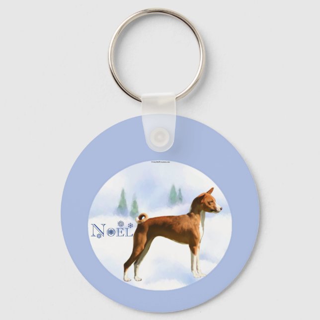 Noel Basenji Keychain Nyckelring (Framsida)