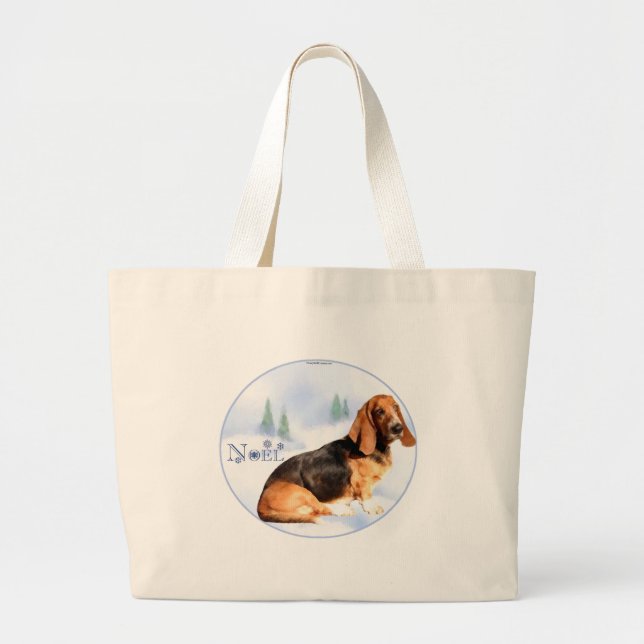 Noel Basset Hound Bag Jumbo Tygkasse (Framsidan)