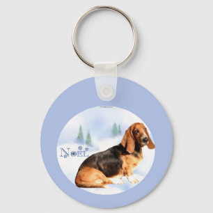Noel Basset Hound Keychain Nyckelring