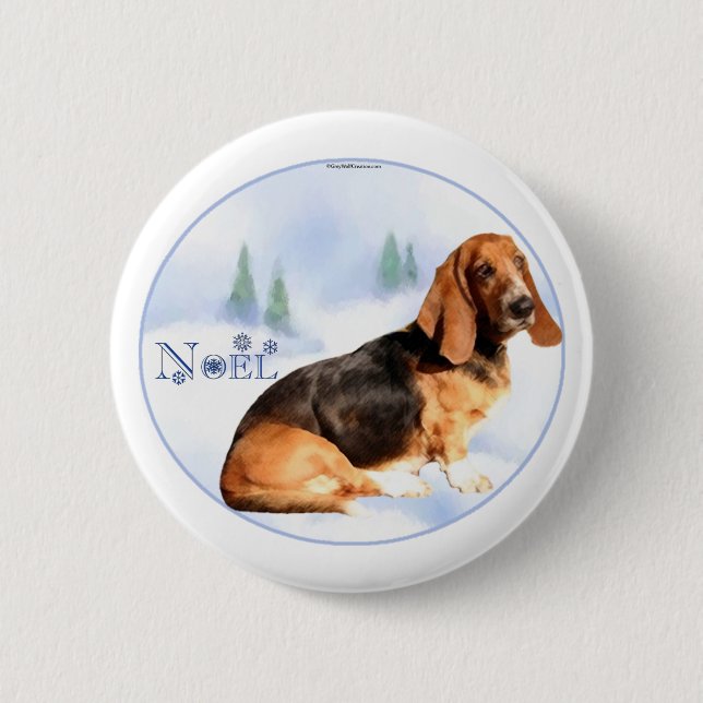 Noel Basset Hound-knapp Knapp (Framsida)