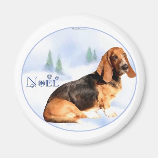 Noel Basset Hound Magnet (Framsidan)