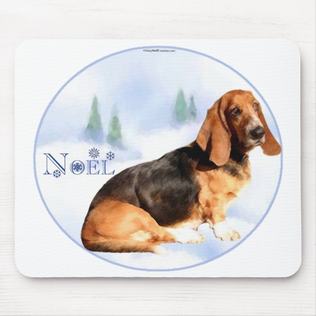 Noel Basset Hound Mousepad Musmatta (Framsidan)