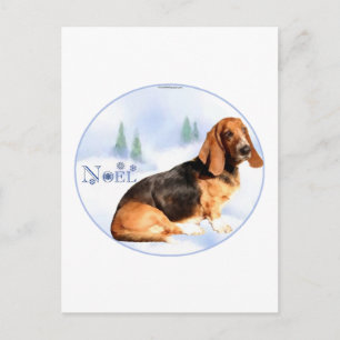 Noel Basset Hound-vykort Helg Vykort