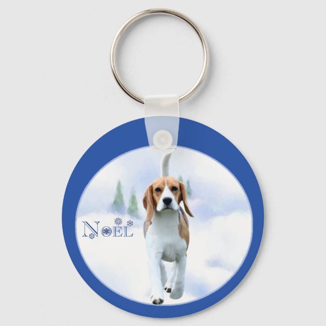 Noel Beagle Keychain Nyckelring (Framsida)