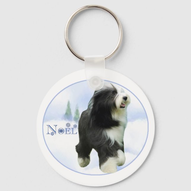 Noel Bearded Collie Nyckelring (Framsida)