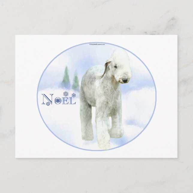 Noel Bedlington Terrier Helg Vykort (Framsida)