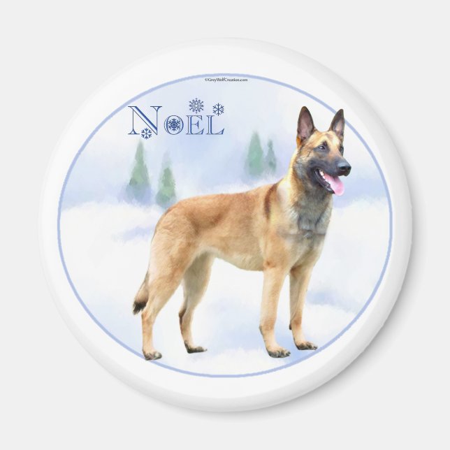 Noel Belgium Malinois Magnet (Framsidan)