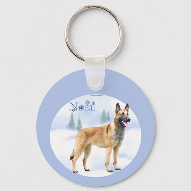 Noel Belgium Malinois Nyckelring (Framsida)