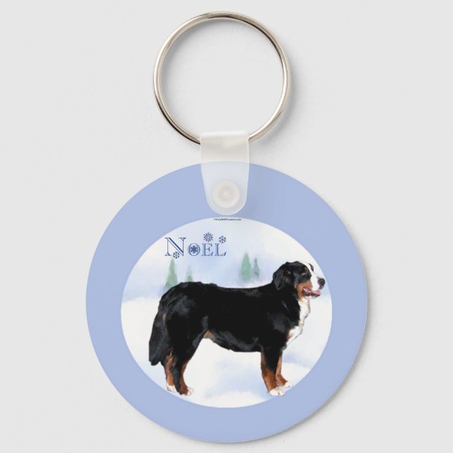 Noel Bernese Mountain Hund - Anpassad Nyckelring (Framsida)