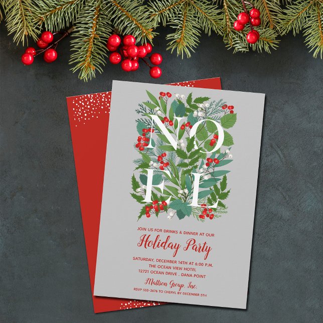 NOEL Berries Greenery jul Party Inbjudningar (Skapare uppladdad)