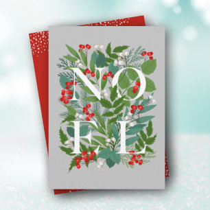 NOEL Berries och Greenery Julkort