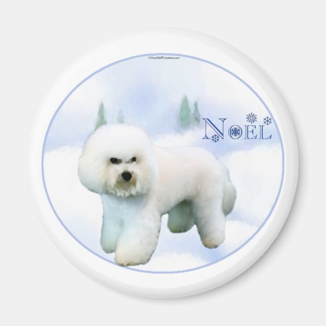 Noel Bichon Frise - Anpassad Magnet (Framsidan)
