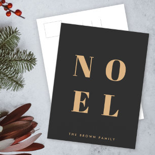 Noel Black och Guld   Snyggten Trendig jul Helg Vykort