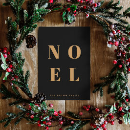Noel Black och Guld | Snyggten Trendig jul Julkort