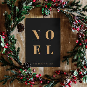 Noel Black och Guld Snyggten Trendig jul Julkort