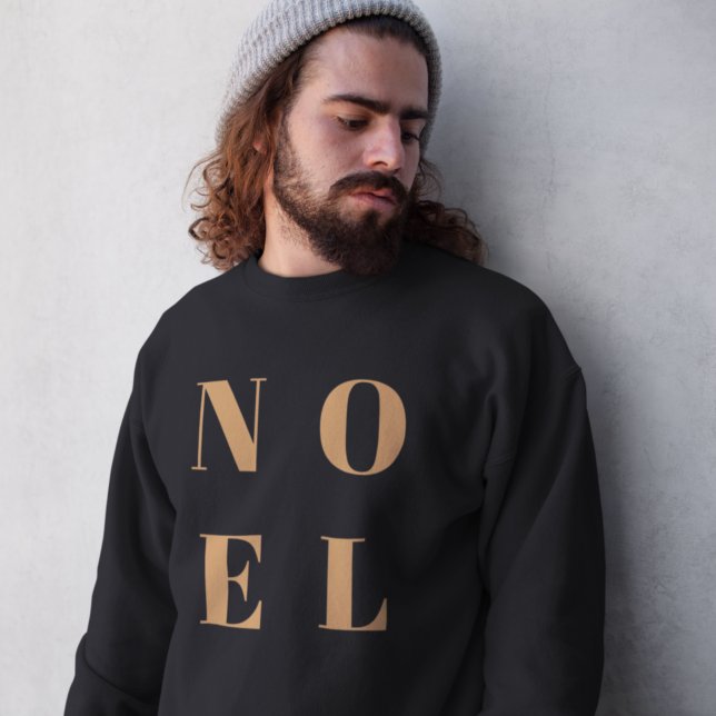 Noel Black och Guld | Snyggten Trendig jul Lång Ärmad Tröja (Stylish black and gold sweatshirt created for chic, timeless, and contemporary holiday looks)