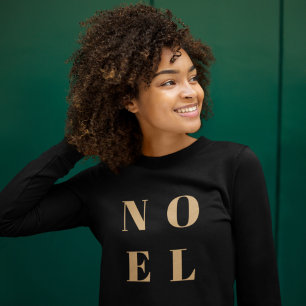 Noel Black och Guld   Snyggten Trendig jul T Shirt