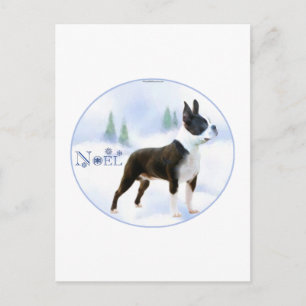 Noel Boston Terrier Postkort Helg Vykort