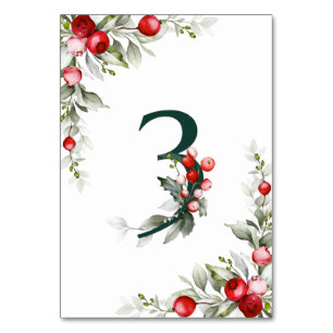 Noel Botanical Bord 3 Bröllop Bordsnummer