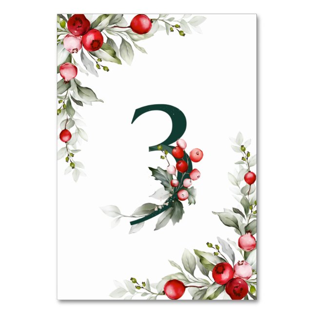 Noel Botanical Bord 3 Bröllop Bordsnummer (Baksidan)