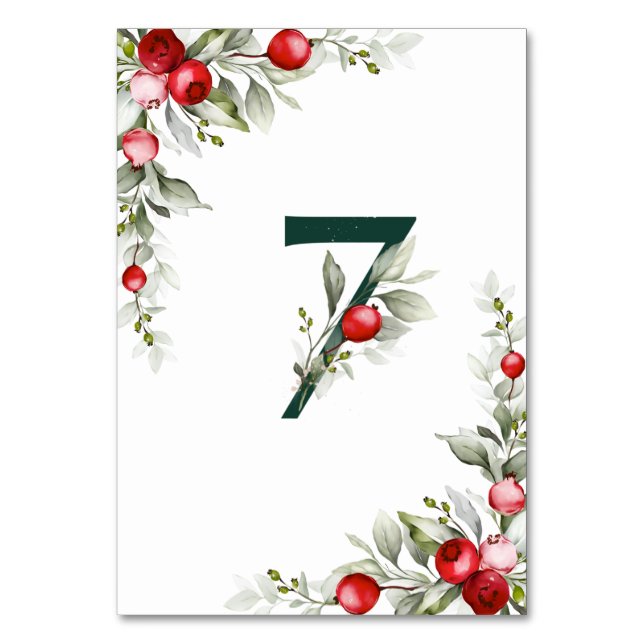 Noel Botanical Bord 7 Bröllop Bordsnummer (Baksidan)