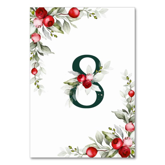 Noel Botanisk Bordskylt 8 Bröllops Bordnummer Bordsnummer (Baksidan)