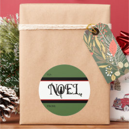 Noel Cat Gift Märkre Stickers Runt Klistermärke