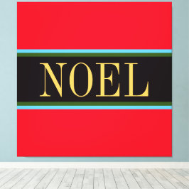 NOEL Colorful Bright Red Black Rand Canvastryck