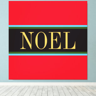 NOEL Colorful Bright Red Black Rand Canvastryck