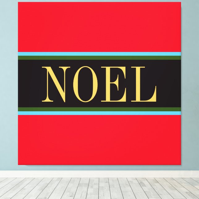 NOEL Colorful Bright Red Black Rand Canvastryck (Insitu (trägolv))
