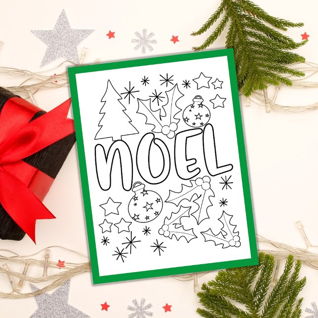 Noel Coloring Page-aktivitetskort Vykort (Skapare uppladdad)