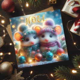 Noel Cute Jul Mouse Religiösa jul Julkort