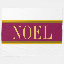 NOEL Elegant Festive Burgundy Red White Rand