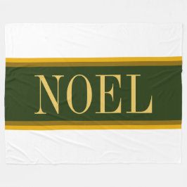 NOEL Elegant Forest Grönt Brown White Rand Fleecefilt