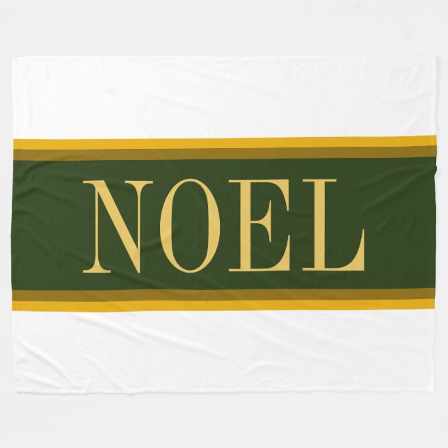 NOEL Elegant Forest Grönt Brown White Rand Fleecefilt (Framsidan (Horisontell))