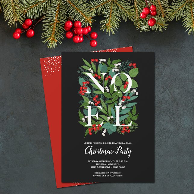 NOEL Elegant Greenery jul Inbjudningar (Skapare uppladdad)
