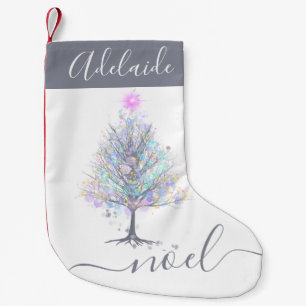 Noel elegant pastel julgran liten julstrumpa