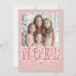 Noel Elegant Rosa Fotojulkort Kort