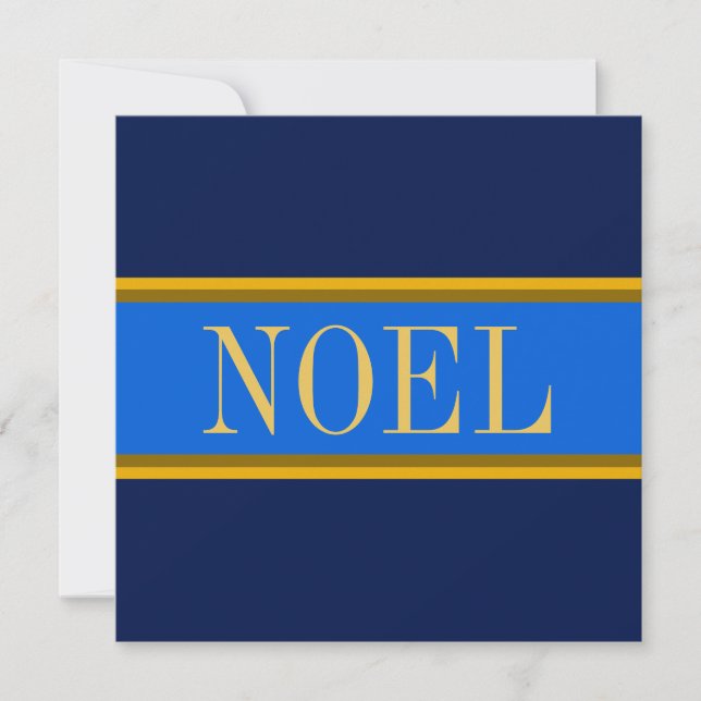 NOEL Elegant Royal Navy Blue Golden Brown Rand Julkort (Framsida)