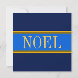 NOEL Elegant Royal Navy Blue Golden Brown Rand Julkort