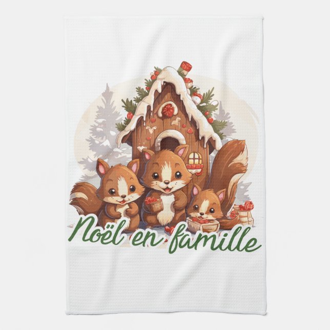 Noël en famille kökshandduk (Vertikal)