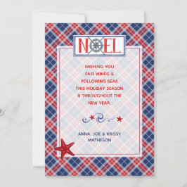 Noel Fair Vinds Nautical Red Blue Play jul Julkort